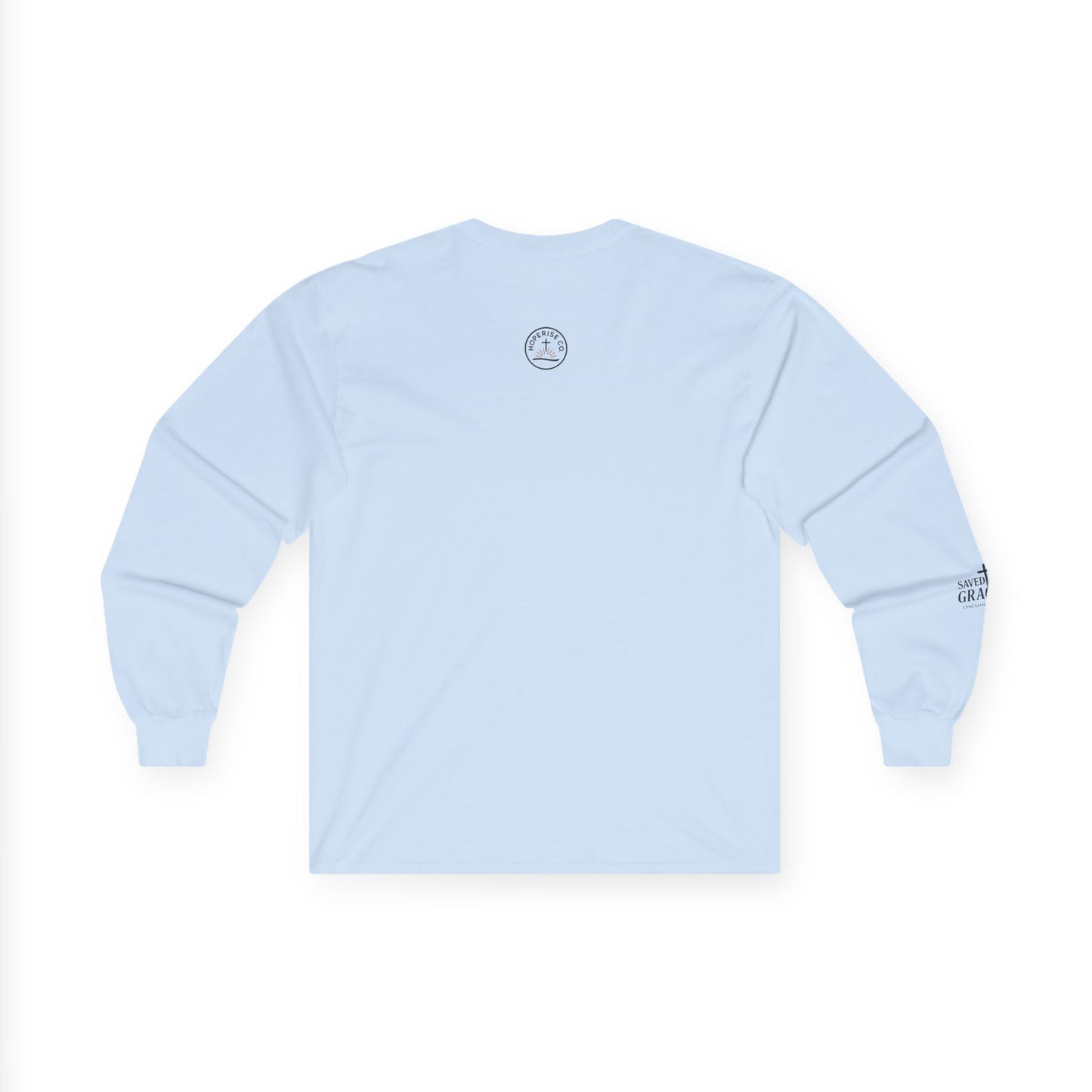 Saved By Grace Long Sleeve – Christian Apparel with Sleeve Design | Hoperise Co.