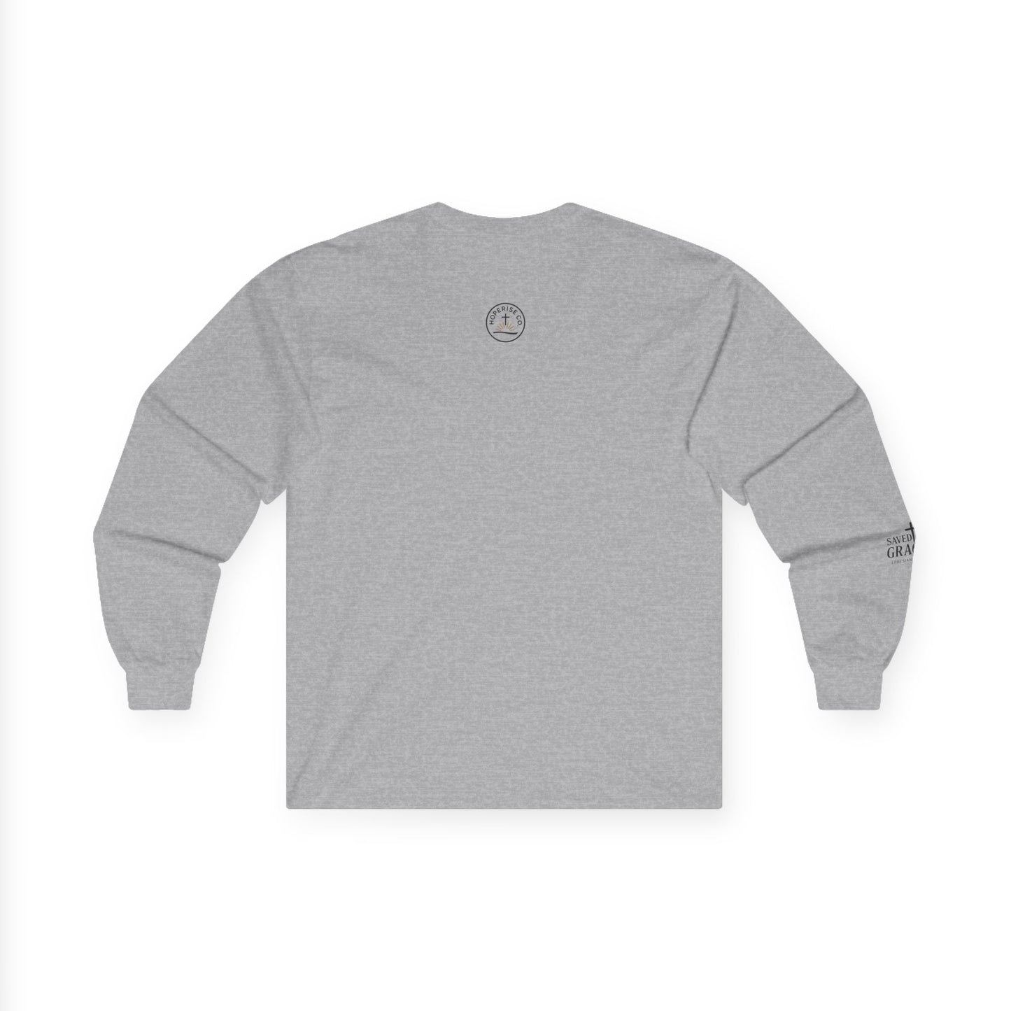 Saved By Grace Long Sleeve – Christian Apparel with Sleeve Design | Hoperise Co.