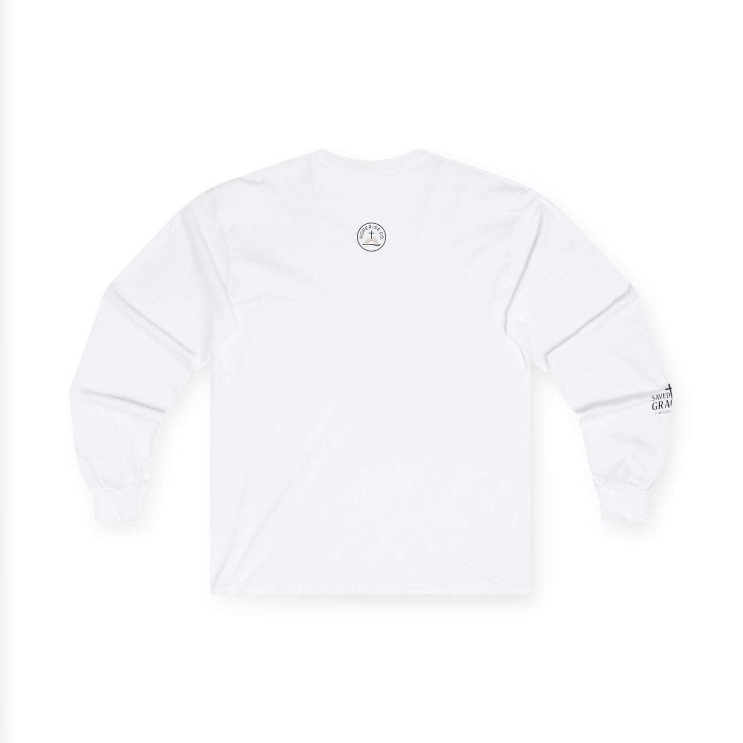 Saved By Grace Long Sleeve – Christian Apparel with Sleeve Design | Hoperise Co.