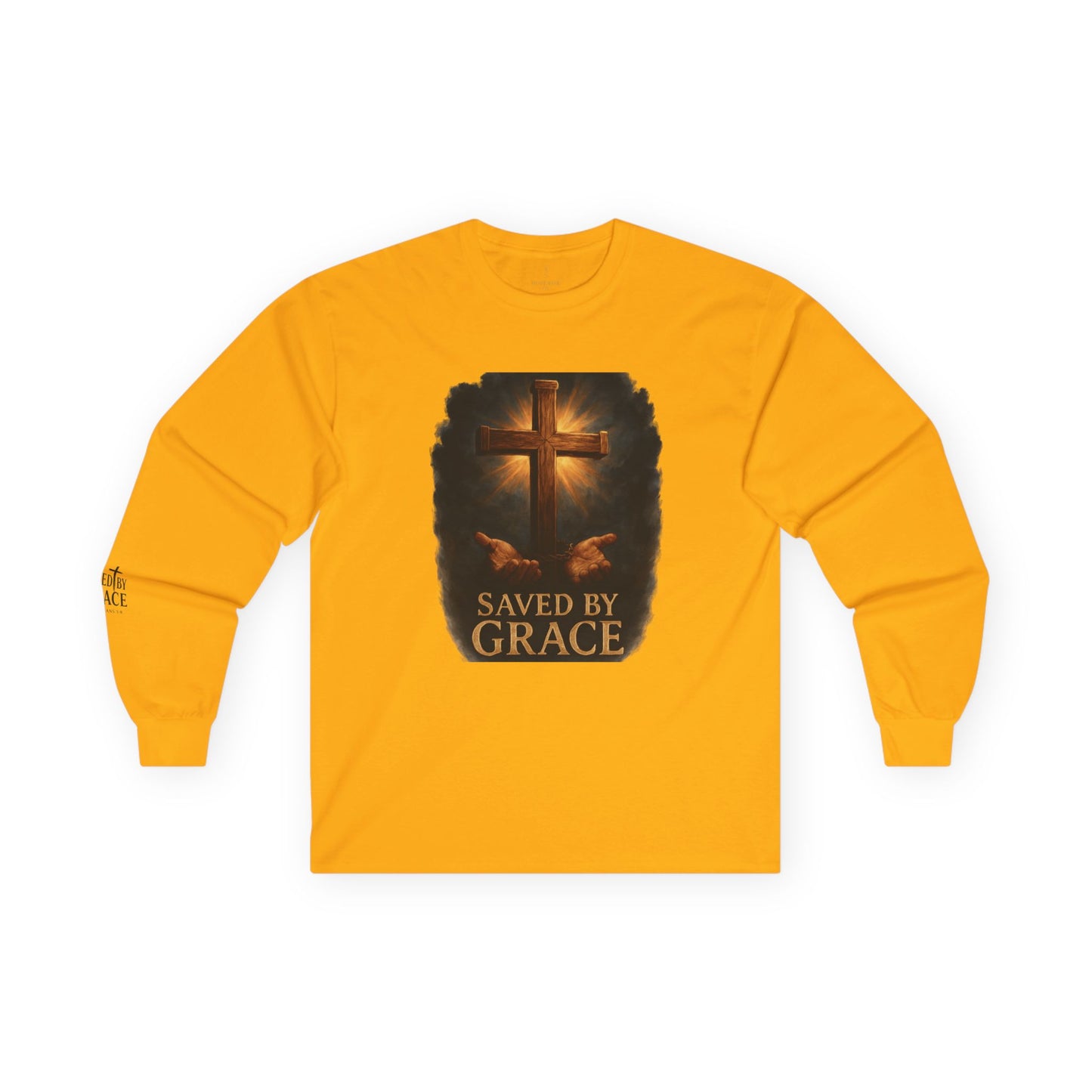Saved By Grace Long Sleeve – Christian Apparel with Sleeve Design | Hoperise Co.