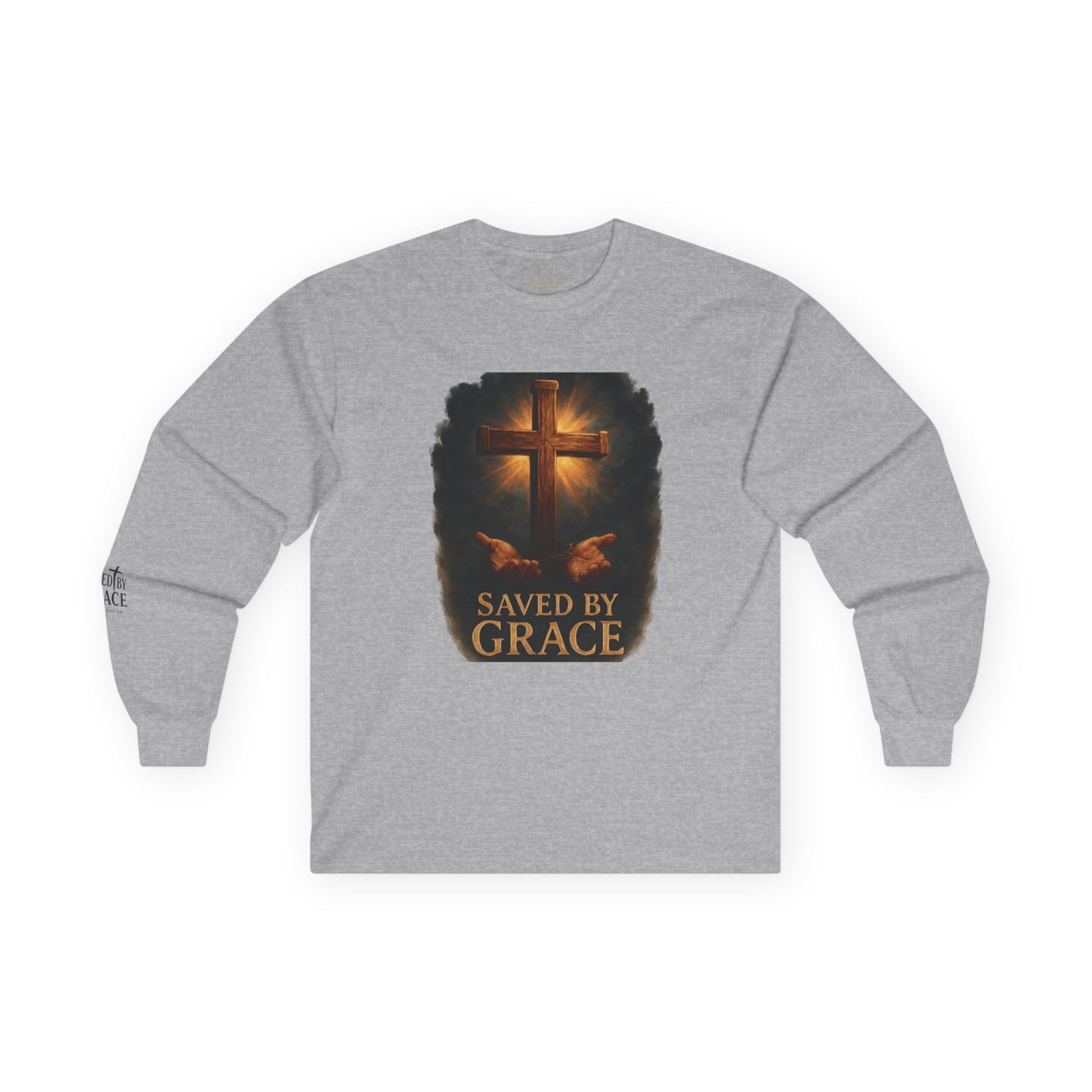 Saved By Grace Long Sleeve – Christian Apparel with Sleeve Design | Hoperise Co.